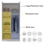 Armoire à deux portes autoportante pour chambre avec tringle à vêtements