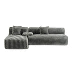 Modułowa sofa narożna Cloud, nowoczesna tapicerowana kanapa z 2 poduszkami dekoracyjnymi, dowolnie konfigurowana, w kształcie litery L
