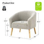 Sheila moderner Bouclé-Sessel, 30 W, mit Massivholzbeinen, 2er-Set von HULALA HOME