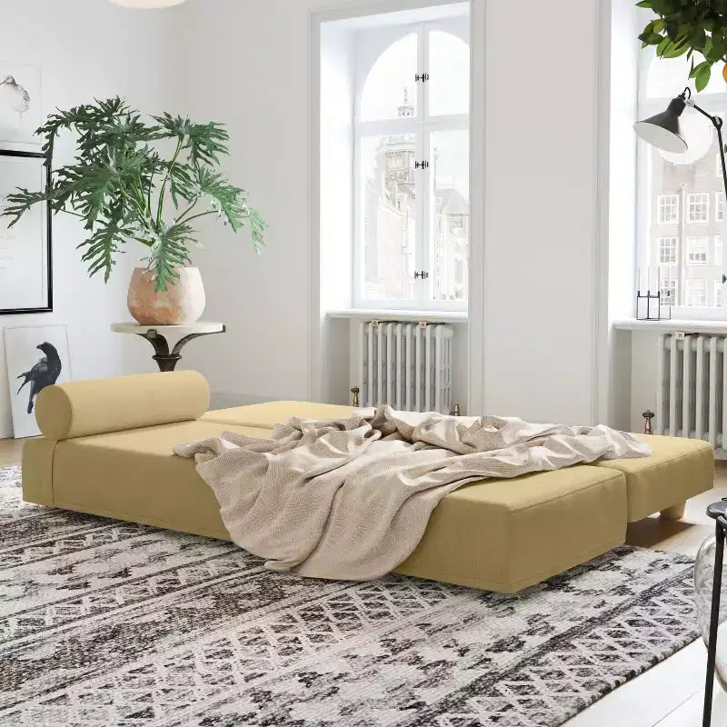 Tagesbett / ausziehbares Schlafsofa in Queen-Size - Microvelvet
