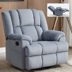 Groene extra grote handmatige relaxfauteuil met draaifunctie, schommelfunctie en stoffen bekleding