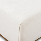 Pouf Jarmo Poly & Bark avec tablette en noyer réglable - cuir italien véritable pleine fleur