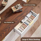 Kommode mit 9 geriffelten Schubladen, moderne Anrichte, TV-Ständer aus Holz, geschwungenes Design, für Wohnzimmer und Flur
