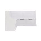 Banc d’angle petit-déjeuner Tobin traditionnel en bois massif, sans dossier, avec rangement et coussin blanc - Linon