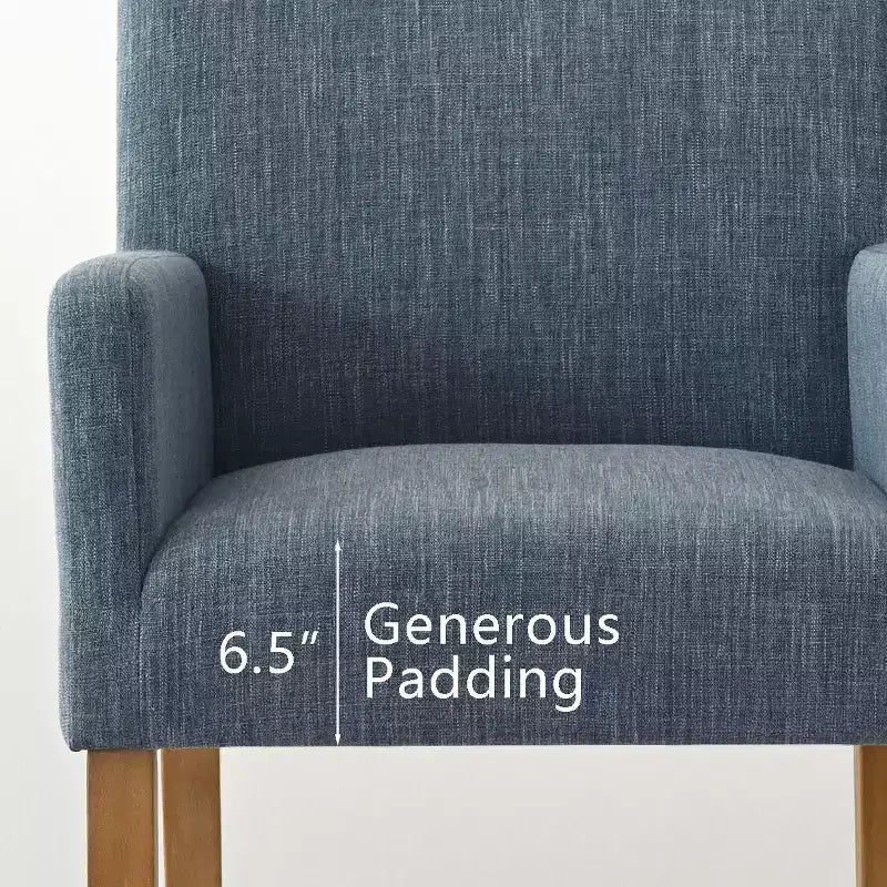Set di 6 sedie da pranzo imbottite con braccioli, poltroncine moderne in lino con gambe in legno, sedie decorative per sala da pranzo e soggiorno - Panipeachy