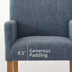 Set di 6 sedie da pranzo imbottite con braccioli, poltroncine moderne in lino con gambe in legno, sedie decorative per sala da pranzo e soggiorno - Panipeachy