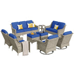 XIZZI 9-delige loungeset voor buiten met draaibare stoel