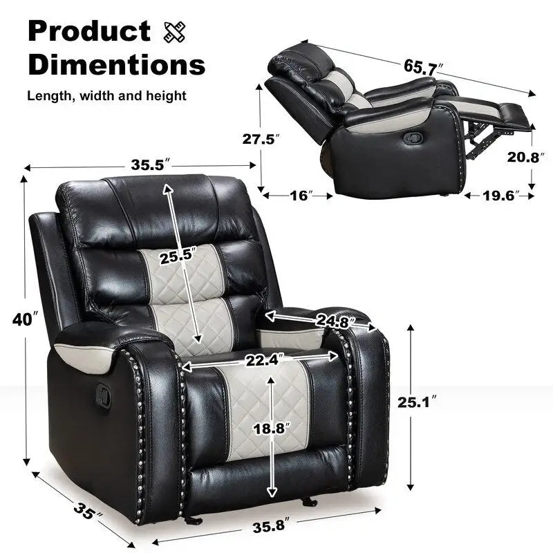 Großer Relaxsessel aus Kunstleder im amerikanischen Design für das Wohnzimmer