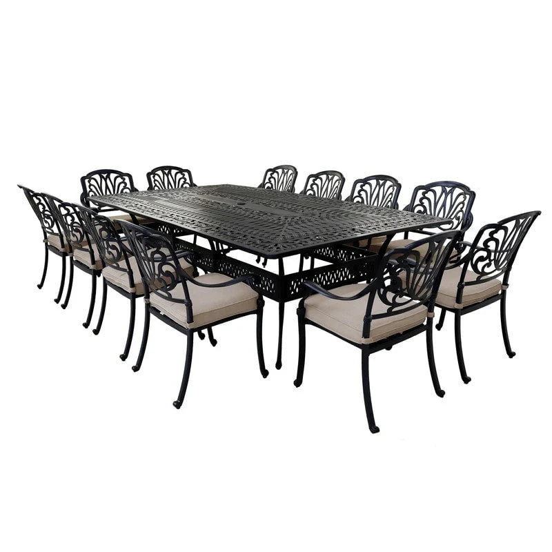 Set da pranzo in alluminio color canna di fucile da 13 pezzi Manasquan di Havenside Home