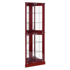 Eckvitrine, Kirschbaum/Walnuss, Glasvitrine mit 4 Türen