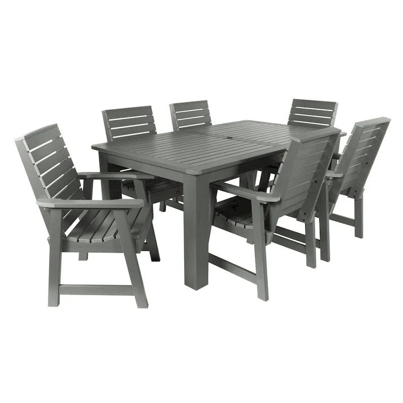Conjunto de refeição para exterior HIGHWOOD PROFESSIONAL de 7 peças, 42x72