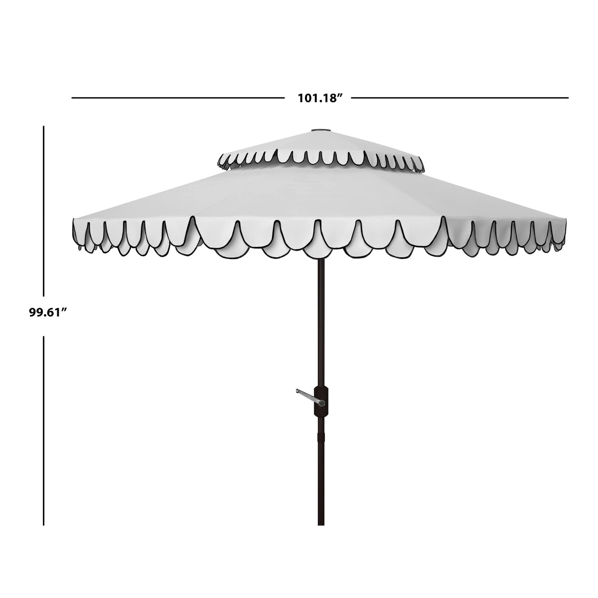 SAFAVIEH Kjerstin Outdoor-Volant für Doppelsonnenschirm mit 9 Ft
