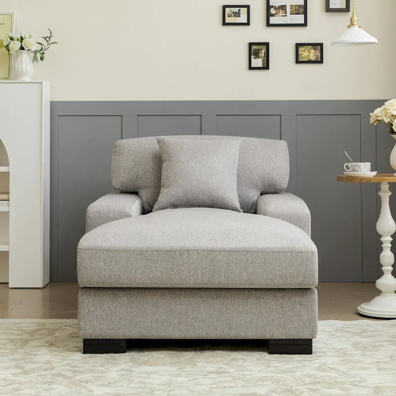 Modernes übergroßes Chaiselongue-Schlafsofa im Mid-Century-Stil mit Kissen