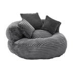 Sitzsacksofa für Erwachsene und Kinder, übergroßer Cord-Sitzsack mit 3 Kissen und Armlehnen für Wohnzimmer und Schlafzimmer