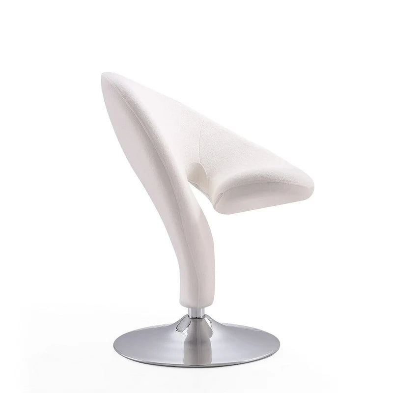 Manhattan Comfort Curl Akzent-Drehsessel aus Wollmischgewebe mit Chromgestell (2er-Set)