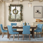 Upholstered Tufted Velvet Dining Chair with Solid Wood Legs Set of 6