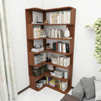 Libreria angolare in legno ingegnerizzato con 6 ripiani
