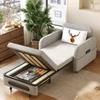 Fauteuil convertible 3-en-1 Gaoyangjiaju avec tiroir de rangement - Canapé-lit gigogne avec poche latérale et coussin - Gris