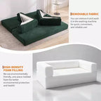 5-in-1-Schlafsofa, 78.8 modulares Cordsofa mit stabilem Gestell, multifunktionales Futon für kleine Räume, Wohnzimmer und Gästezimmer