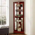 Eckvitrine, Kirschbaum/Walnuss, Glasvitrine mit 4 Türen