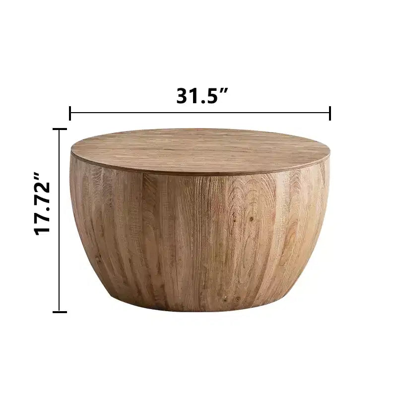 Tavolino da salotto rotondo in legno con contenitore, stile retrò, adatto al soggiorno, alla sala da pranzo o all'ufficio.