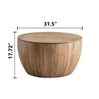 Tavolino da salotto rotondo in legno con contenitore, stile retrò, adatto al soggiorno, alla sala da pranzo o all'ufficio.
