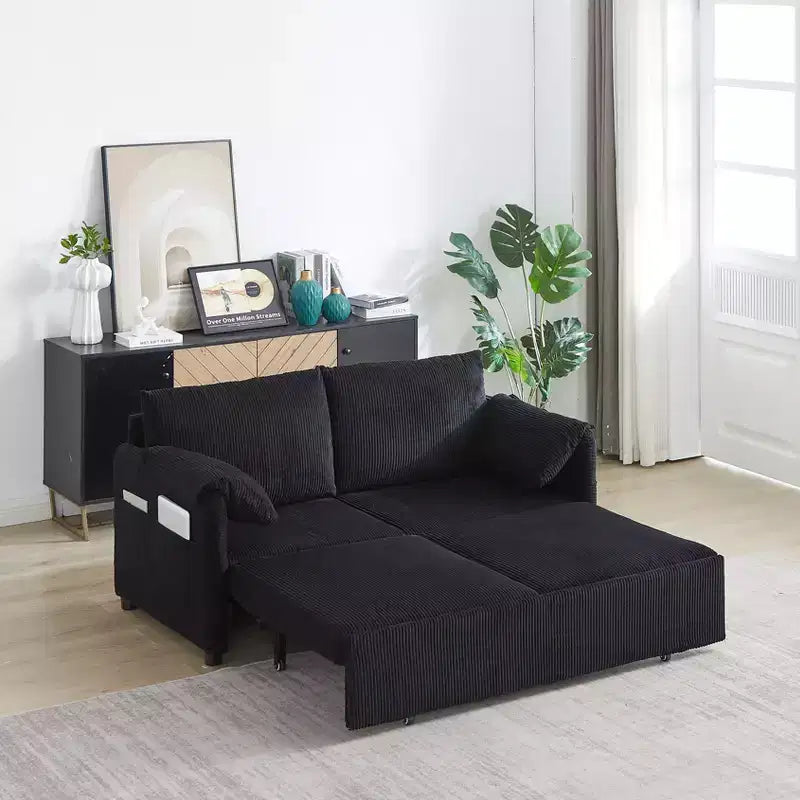 Divano letto in velluto a coste da 64.5, convertibile 3 in 1 con letto estraibile