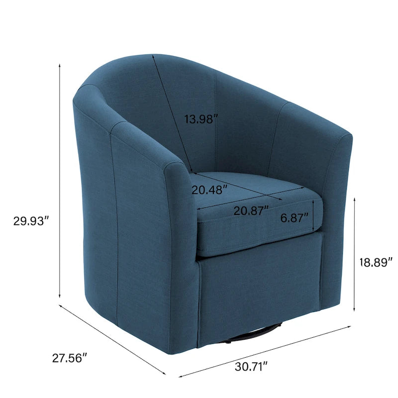 Set aus 2 modernen gepolsterten Dreh-Clubsesseln als Akzentstühle fürs Wohnzimmer