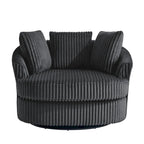 2er-Set übergroßer Cord-Sessel mit Drehfunktion, 43 W, und Kissen