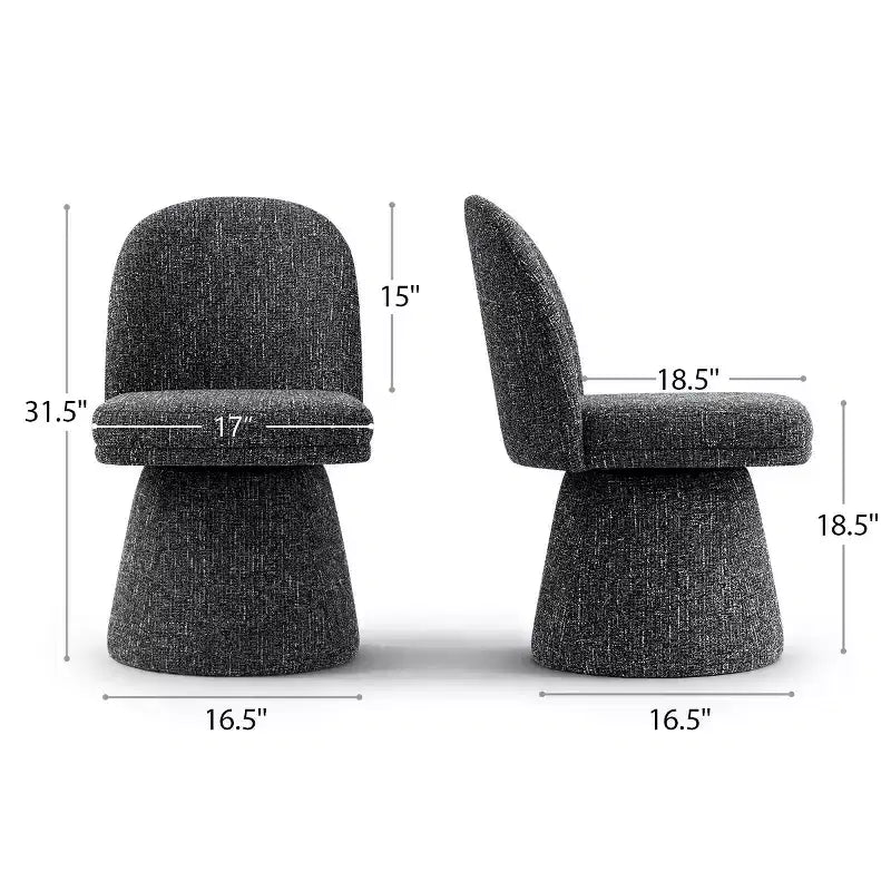 Set di 6 sedie da pranzo moderne girevoli a 360 e senza braccioli, con base a piedistallo, eleganti sedie d'accento per cucina, sala da pranzo o ufficio-Panipeachy