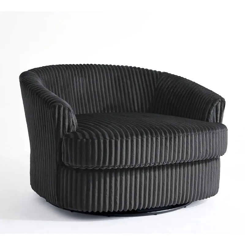 2er-Set übergroßer Cord-Sessel mit Drehfunktion, 43 W, und Kissen