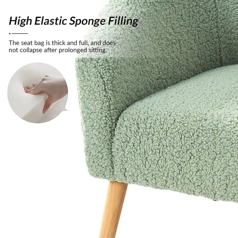 Sheila moderner Bouclé-Sessel, 30 W, mit Massivholzbeinen, 2er-Set von HULALA HOME