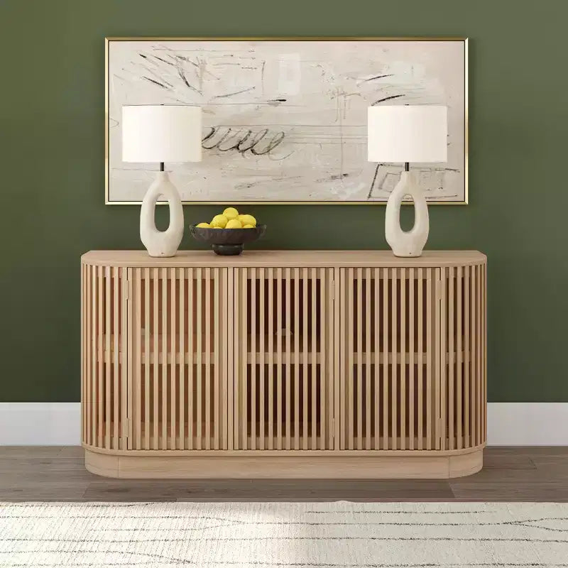 Buffet Contour Plank+Beam en bois massif avec 3 portes, meuble TV de 59 pour le salon