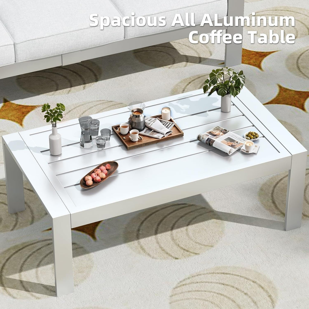 AECOJOY 7-teiliges Gartenmöbelset aus Aluminium für draußen