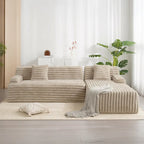 Modułowa sofa narożna Cloud, nowoczesna tapicerowana kanapa z 2 poduszkami dekoracyjnymi, dowolnie konfigurowana, w kształcie litery L