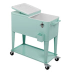 80QT koelbox van ijzer met spuitafwerking en plank