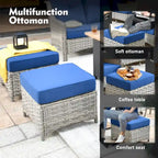 XIZZI 9-delige loungeset voor buiten met draaibare stoel