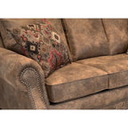 Schlafsofa Rancho mit Bezug aus rustikal braunem Wildlederimitat - 37 x 86 x 40