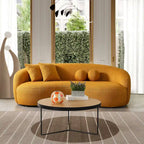 Blaine gebogenes Sofa im Japandi-Stil aus luxuriösem, modernem Bouclé-Stoff