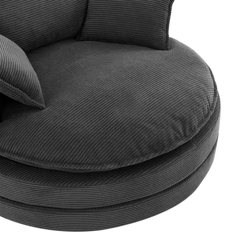 Draaibare accentstoel met 360°-rotatie, ronde kuipstoel met kussen voor de woonkamer