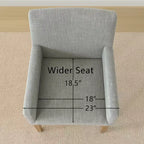 Set di 6 sedie da pranzo imbottite con braccioli, poltroncine moderne in lino con gambe in legno, sedie decorative per sala da pranzo e soggiorno - Panipeachy