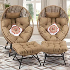 Fauteuil œuf d’intérieur FINCATI, fauteuil œuf d’extérieur supportant 440 lb, fauteuil œuf grand format avec pouf, fauteuil œuf luxueux et confortable avec repose-pieds