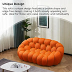 Gebogenes Bubble-Sofa für 2 Personen in Wabenform mit 3D-Textilgewebe fürs Wohnzimmer, Salon oder Apartment