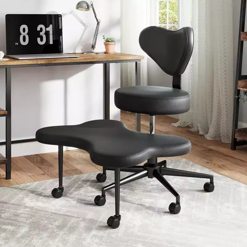 Sedia da ufficio ergonomica Pinmoco a gambe incrociate, sedia da meditazione regolabile in altezza, girevole a 360, con supporto lombare, per attività e ufficio, sedia per ADHD