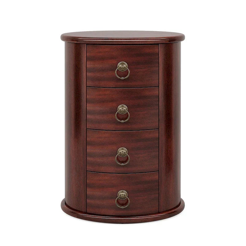 Bijzettafel van massief hout zonder montage, vintage ronde tafel met zijlades