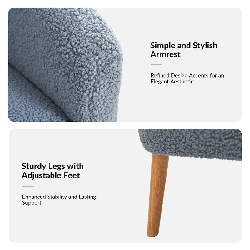 Sheila moderner Bouclé-Sessel, 30 W, mit Massivholzbeinen, 2er-Set von HULALA HOME