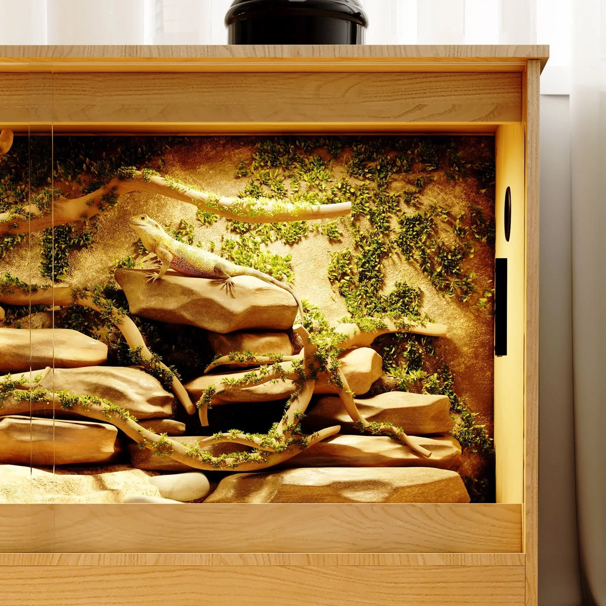 Reptiliengehege - Geräumiges Terrarium für Eidechsen, Schlangen und mehr - 47.2