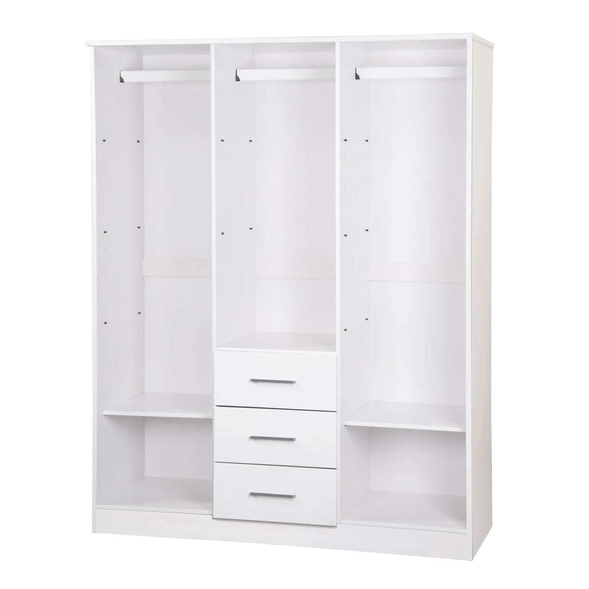 Palace Imports Cosmo Kleiderschrank mit 3 Türen aus 100 % Massivholz und Türen aus Massivholz oder mit Spiegel