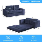 Rozkładana sofa-futon Mjkone 2 w 1 o szerokości 71', tapicerowana tkaniną sztruksową, z pikowanymi guzikami, dwuosobowa sofa z funkcją spania, oszczędzająca miejsce