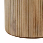 Tavolino laterale decorativo in legno scanalato con piano in marmo e vano contenitore - Piccolo tavolino decorativo per camera da letto o soggiorno
